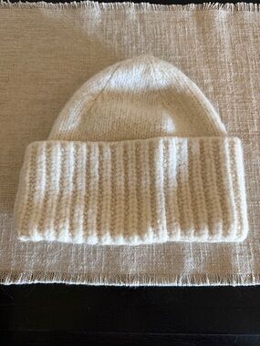 Madewell Cream Ribbed Knit Beanie